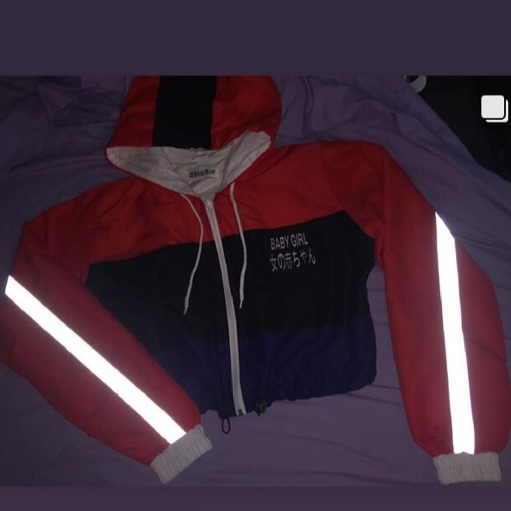 Babygirl THUG AVE cropped windbreaker jacket